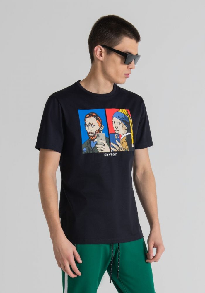 Antony Morato Tokyo blue ink t-shirt