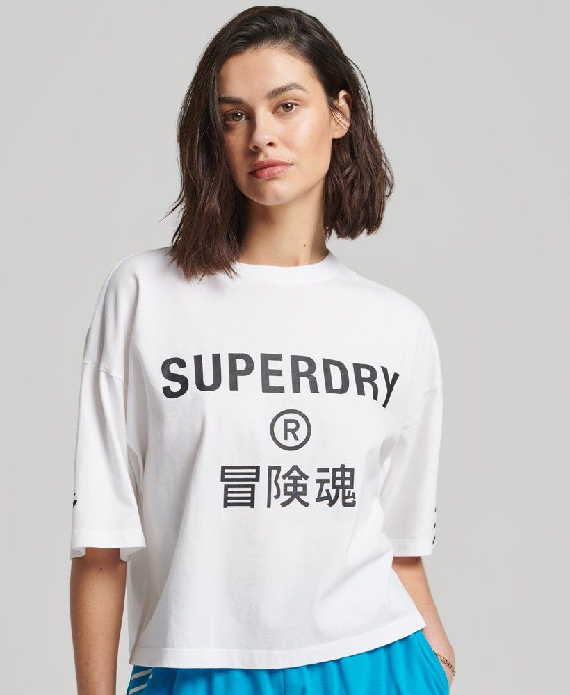SUPERDRY code core sport tee white w